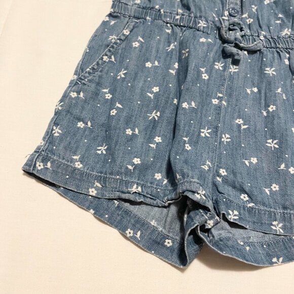 Gap Denim Toddler Floral Romper Girls Size 5 Years - Picture 8 of 16
